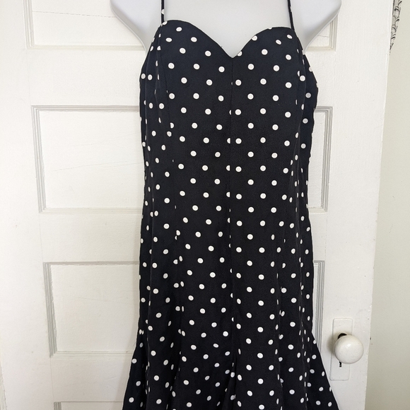Roberta VINTAGE FLARED HEM COCKTAIL POLKA DOT STRAPPY DRESS SIZE 9/10 - Picture 16 of 16